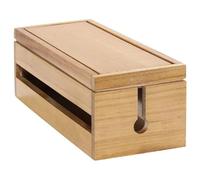 Boîte de gestion des câbles d'organisation en bois for rallonges Power Stripe Protection contre les surtensions Boîte de rangement de câbles(Wood Color)
