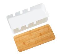 Boîte de gestion des câbles en bois - Organiseur de cordons ventilé, encombrement - Élégant cache-fils pour parasurtenseurs et multiprises - Pour la maison, la cuisine, le centre multimédia, le salon