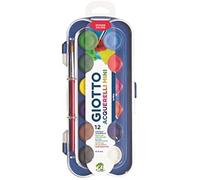 Boîte de gouache - GIOTTO - Acquerelli Mini - 12 pastilles - Pinceau inclus - Couleurs assorties