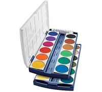 Herlitz Boîte de peinture 10199933 – 24 couleurs avec tube de blanc de fond inclus Blanc G