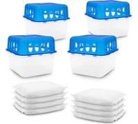 Boîte de granulés déshumidificateurs Ultra Fresh - pack de 4 + 8x sachets de recharge - déshumidificateur avec bac de récupération