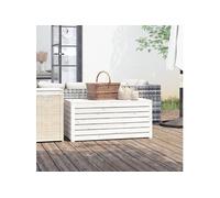 Boîte de jardin blanc 101x50,5x46,5 cm bois massif de pin 823949