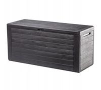 KADAX Coffre de jardin 280 L - Boîte de rangement en plastique pour coussins, jouets et accessoires de siège, pour jardin et terrasse (marron)