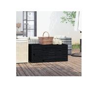 Boîte de jardin noir 101x50,5x46,5 cm bois massif de pin