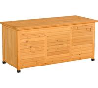Boîte de jardin Outsunny, boîte à coussins, boîte de rangement, coffre de jardin, résistant aux intempéries, bois massif, 127 x 56 x 60 cm Jaune
