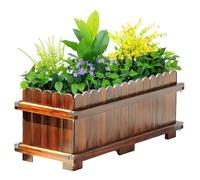 Boîte de jardinière de Fleurs surélevée rectangulaire Jardinières en Bois Pliantes Portables pour Patio pelouse Jardin arrière-Cour extérieur