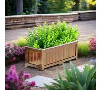 Boîte de jardinière en Bois de cèdre Conteneur de Stockage de Jardin Rustique extérieur avec Doublure résistante à l’Eau