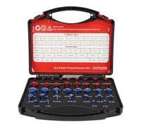 Boîte de Jauges de Filetage Impérial et Métrique en Aluminium, Outil Précis pour Vérifier Écrous et Boulons avec Boîtier de Rangement (Ensemble de 36 pièces)