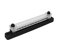 Boîte de Jeu de Barres 48V 150A Bloc de Distribution D'alimentation de Barre de Bus à 12 Bornes avec Couvercle M6 Goujons M4 Vis pour Voiture RV Bateau Marin (Noir)