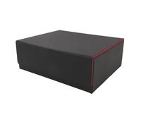 BoîTe De Jeu De Cartes 3 RangéEs, Grande Capacité, Fermeture MagnéTique, éTui De Rangement En Cuir Pu Pour Cartes De Jeu, Cartes De Tarot, Coque Noire Avec Doublure Rouge