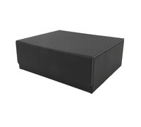 BoîTe De Jeu De Cartes 3 RangéEs, Grande Capacité, Fermeture MagnéTique, éTui De Rangement En Cuir Pu Pour Cartes De Jeu, Cartes De Tarot, Coque Noire Avec Doublure Grise