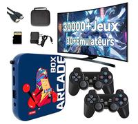 Boîte de Jeux pour Console rétro,30000+ Jeux Classiques, Plus de 30 émulateurs,4K HD système Emuelec 4.3,processeur Aigame S905X,Console d'émulation Plug and Play avec Deux manettes sans Fil(64G)