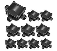Boîte de Jonction, 10Pcs Boîtier de Raccordement, IP67 Connecteur Étanche 3 Voies, Extérieur Étanche, pour Câble de Diamètre 6.5-10.5 mm (noir)