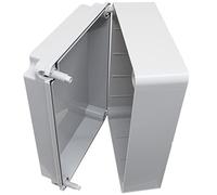 Boîte de jonction 300 mm x 220 mm x 120 mm résistante aux intempéries, boite adaptable IP56 avec porte en PVC et vis de charnière, Gris