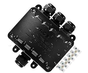 Boîte de jonction à 4 voies, connecteur de câble étanche IP66, coffret boitier electrique etanche extérieure noir Boîtes à bornes électriques pour câble 5-10mm