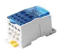 Boîte de jonction à courant élevé pour rail DIN 80 A-500 A Connecteur de distribution d'alimentation avec bornes en laiton étamé et coque PC ignifuge durable (400 A)
