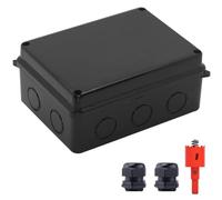 Boîte de jonction avec trous réservés - Étanche IP65 - Plastique ABS - Pour cordon d'alimentation électrique - Avec scie-cloche - Noir - 5.9 x 4.3 x 2.8 in / 150 x 110 x 70 mm