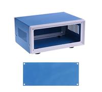 Boîte de jonction bleue rectangulaire en métal Boîtier électronique DIY Boîte de prévention Boîtier d'alimentation Résistant à la corrosion Boîtes de rangement électroniques
