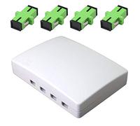 Boîte de jonction de bornes optiques en fibre GINTOOYUN avec 4 brides SC, boîtier de panneau de fibre à 4 ports pour FTTH, FTTO, FTTD, matériau ABS blanc