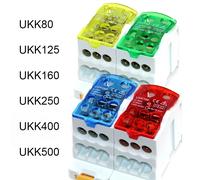 Boîte de jonction de rail de guidage à une entrée multiple, bornier de ligne zéro, nouvelle liste, UKK80 A, 125A, 160A, 250A, 400A, 500A RED