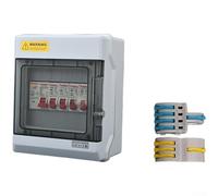 Boîte de jonction de rail DIN, boîte de distribution d'alimentation 4 voies, boîtier électrique étanche IP65 avec fenêtre transparente pour intérieur et extérieur