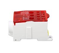 Boîte de jonction du bornier 690V 250A |Boîte de distribution électrique unipolaire sur rail DIN |PA66 ignifuge et connecteur en laiton pour armoires électriques/circuits (Red)