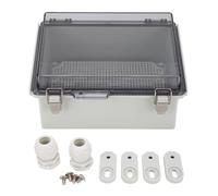 Boîte de jonction électrique, ABS Plastique étanches à poussière Dustroprows à charnière Boîtier de projet universel extérieur avec couvercle transparent gris