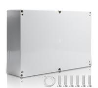 Boîte de jonction électrique en ABS - IP66 - Montage en saillie - Blanc - 26,5 x 18,5 x 9,5 cm - Boîte de distribution extérieure étanche - Montage en saillie - Boîtier électronique pour boîtier de