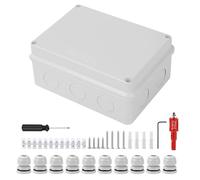 Boîte de jonction électrique étanche pour l'extérieur - Boîtier de câble d'alimentation - 4 vis en acier inoxydable - Bloc terminal avec 12 fils - Étanche à la poussière - Couvercle de canne à pêche