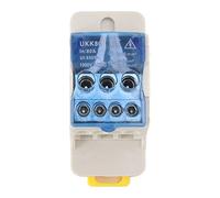 Boîte de Jonction Électrique sur Rail DIN, 125A, AC DC1000V - Couvercle Transparent, Conducteur Cuivre, Installation Facile (80A)