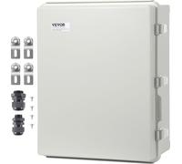 Boîte de jonction électrique VEVOR pour l'extérieur, 13,78 x 9,84 x 5,90 pouces, boîtier électrique en plastique ABS avec couvercle à charnière, verrou en acier inoxydable, IP67, étanche à la poussièr