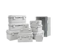 Boîte de jonction électronique en plastique étanche IP66, boîte de Distribution PC ABS avec boucle de charnière, boîtier d'alimentation à joint extérieur(600x500x220,Grey cover)
