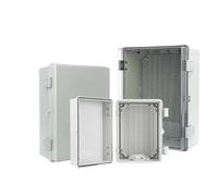 Boîte de jonction électronique en plastique étanche IP66, boîte de Distribution PC ABS avec boucle de charnière, boîtier d'alimentation à joint extérieur(110x110x75mm,Grey cover)
