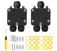 Boîte de Jonction étanche 2PCS Boîte de Dérivation Connecteurs de Câbles IP68 Coffret Boitier électrique Extérieur pour Diamètre de Câble Ø 5mm-15mm