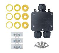 Boite de Jonction Etanche, Boite de Jonction à 3 voies, Boîte de Jonction Etanche IP68 Boîte de Connexion Electrique Pour Câbles de 5-15 mm de Diamètre, Boîte de Jonction Noire (1 Pack)