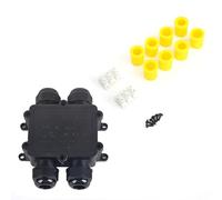 Boîte de Jonction Étanche en Plastique IP68, 4 Voies, Noir, Résistante aux UV et au Feu - Protection Optimale pour Câblage Extérieur et Applications Industrielles