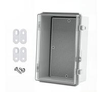 Boîte de jonction étanche IP66 avec fermeture en acier inoxydable - Boîte de distribution extérieure transparente - 280 x 190 x 130 mm - Boîte à câbles étanche pour cabinet de contrôle transparent