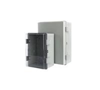 Boîte de jonction étanche IP66 for l'extérieur, boîte de jonction en plastique ABS, couvercle transparent/gris, coque électronique étanche(110x110x75mm,Grey cover)