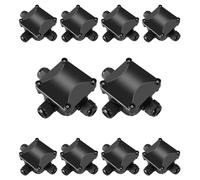 Boîte de Jonction Étanche IP67, Boîte de Dérivation Étanche, Connecteur de Câble Électrique à 3 Voies, 10 pcs, pour Câble Ø 6,5mm -10,5 mm, pour les Jardins et Environnements Humides
