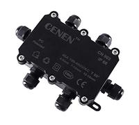 Boîte de jonction étanche IP68 6 voies pour connecteur de câble électrique extérieur en plastique ABS noir