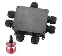 Boîte de Jonction Étanche IP68, 7 Voies Boîte de Dérivation Extérieur, Boitier de Raccordement Connecteur Prises Étanche Ø4mm-8mm Ø9mm-12mm Câble pour Extérieur Jardin - 7 Voies