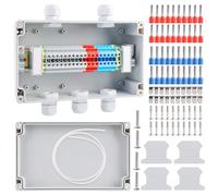 Boîte de jonction étanche IP68 - Boîte de dérivation 2 en 3 avec bornier, rail DIN et kit de bornier - Montage en saillie pour raccordement de câbles