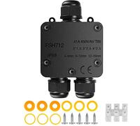 Boîte de Jonction Étanche IP68, Boîte de Dérivation Electrique Exterieure Etanche, Connecteur de Câble Électrique à 3 Voies pour Câble Ø 4-15mm