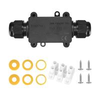 Boîte de Jonction étanche IP68, Boîte de Dérivation Etanche Electrique Exterieur, 2 Voies Connecteurs de Câble M20 pour 5-9mm et 9-12mm avec Bornes à 3 Broches