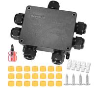 Boîte de Jonction étanche IP68, Boite de Derivation Etanche Exterieur,avec Tournevis， Boîtier de Connecteur de Câble Connexions pour Câble Ø4mm-12mm (7 Voies)