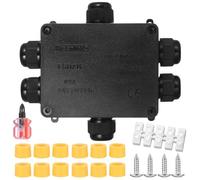 Boîte de Jonction étanche IP68, Boite de Derivation Etanche Exterieur,avec Tournevis， Boîtier de Connecteur de Câble Connexions pour Câble Ø4mm-12mm (6 Voies)