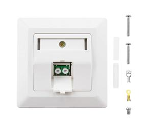 Boîte de Jonction Fibre Optique Murale 1x Duplex LC-APC, Adaptateur Mural FTTH avec Connecteurs LC/APC, Montage en Saillie ou Encastré, Prise LAN Fibre Blanche