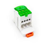 Boîte de jonction for rail DIN UKK-80A, bornier à courant élevé 80 A 500 V, 1 entrée, 7 sorties, for panneaux électriques(UKK-80A-GREEN)