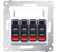 Boîte de jonction haut-parleur Inserts modulaires 4x blanc Contact Simon 54 Premium DGL34.01/11