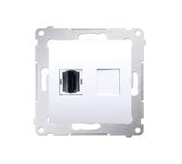 Boîte de jonction HDMI Inserts modulaires simples blanc Simon 54 PremiumContact™ Simon DGHDMI.01/11